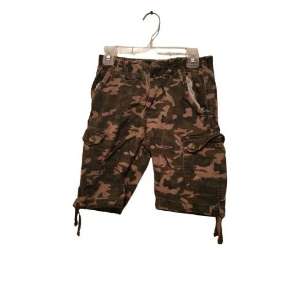 The Original Jachs Boys Green Camouflage Elastic Waist Cargo Shorts Size 12
